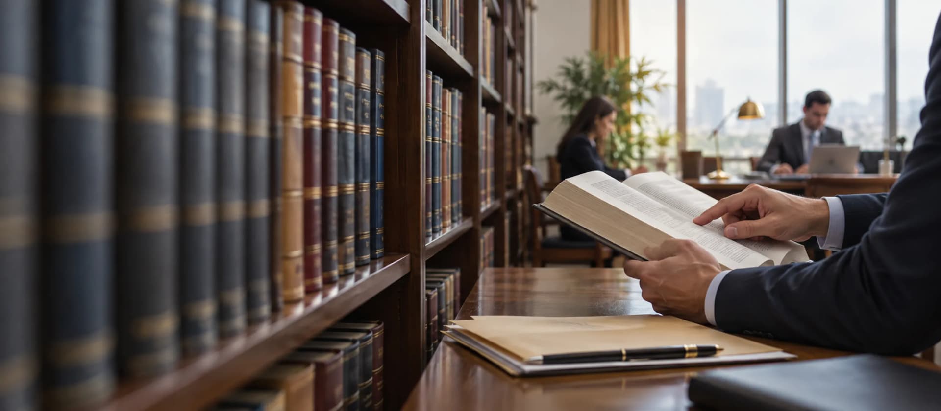 Hukuk bürosu kütüphanesi ve Vekilaw rehberleri Hukuk bürosunun kütüphanesinde raftan hukuk kaynağı alan avukat; Vekilaw rehberleri için editoryal fotoğraf